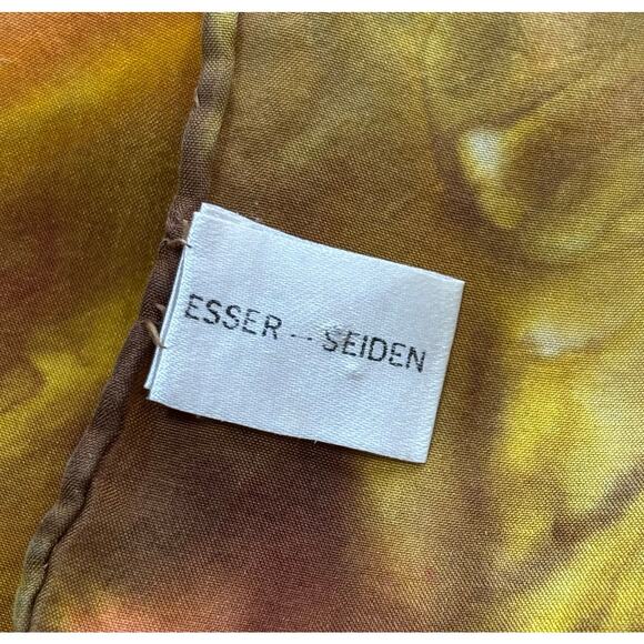 Brilliant Yellow Gold Orange Hand Tie Dyed Silk Scarf Large Square Boho Hippie - Picture 5 of 10